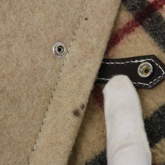 BURBERRY Nova Check Blue Label Tote Bag Wool Beige Auth bs6452 - Picture 10 of 16